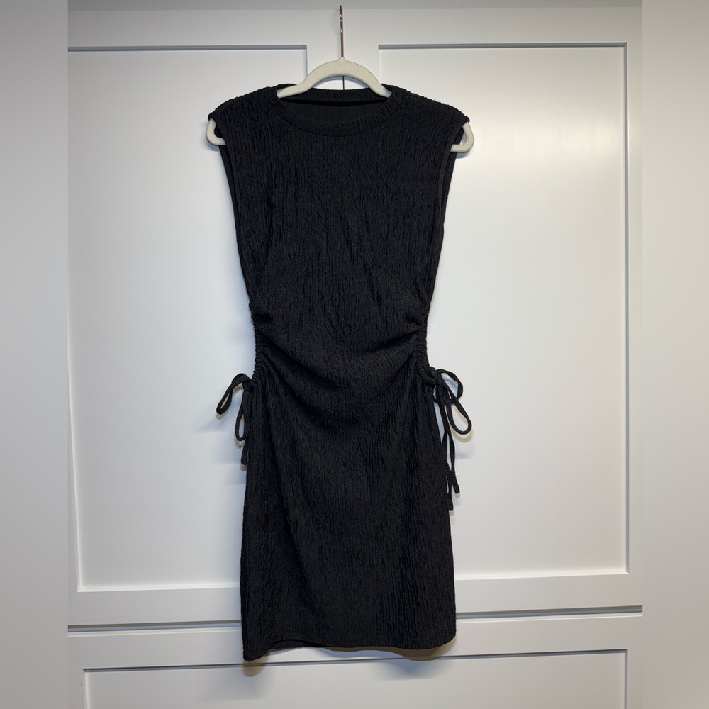 SHEIN Black Ruched Mini Dress